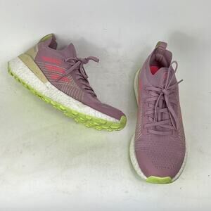 Adidas 23 29 Terrex women’s size 8.5 pink white green ultra trail running shoes